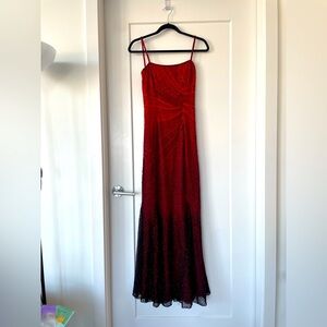 Red Beaded Mermaid Dress - S